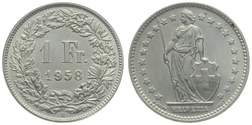1 Franken 1958 B